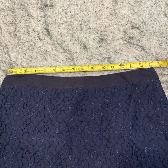J Crew 8 Navy The Pencil Skirt Dark Blue Lace Medium Dress - Picture 4 of 9